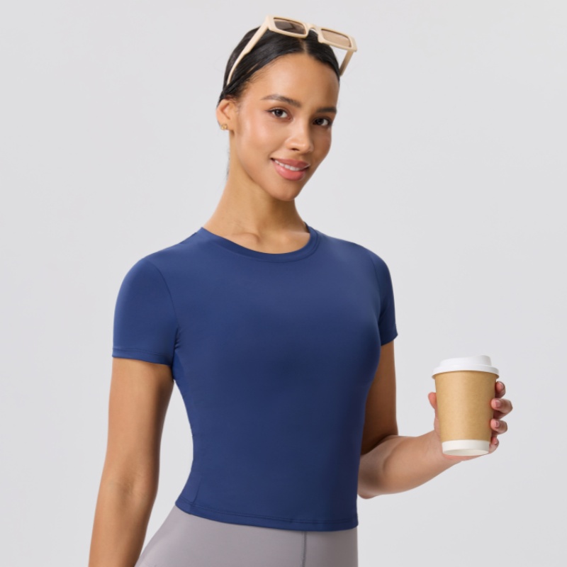 Solid Color Slim Casual Yoga T - Yoga Fitness Training ulasan dan harga
