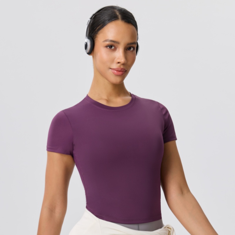 Solid Color Slim Casual Yoga T - Yoga Fitness Training ulasan dan harga