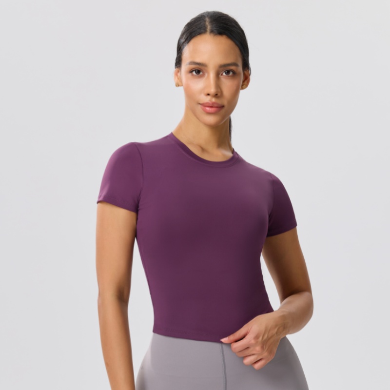 Solid Color Slim Casual Yoga T - Yoga Fitness Training ulasan dan harga