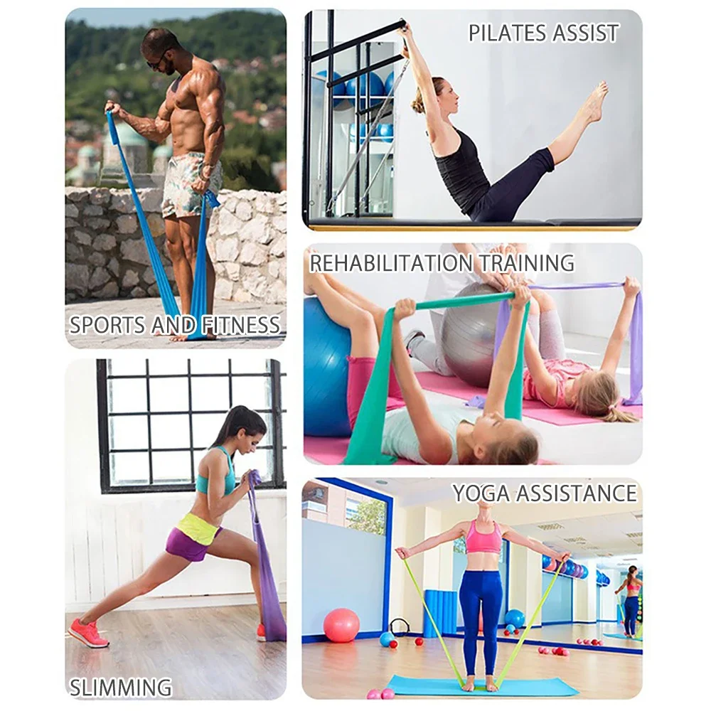 Length 200cm Yoga Pilates Stre - Yoga Fitness Resistance Band ulasan dan harga