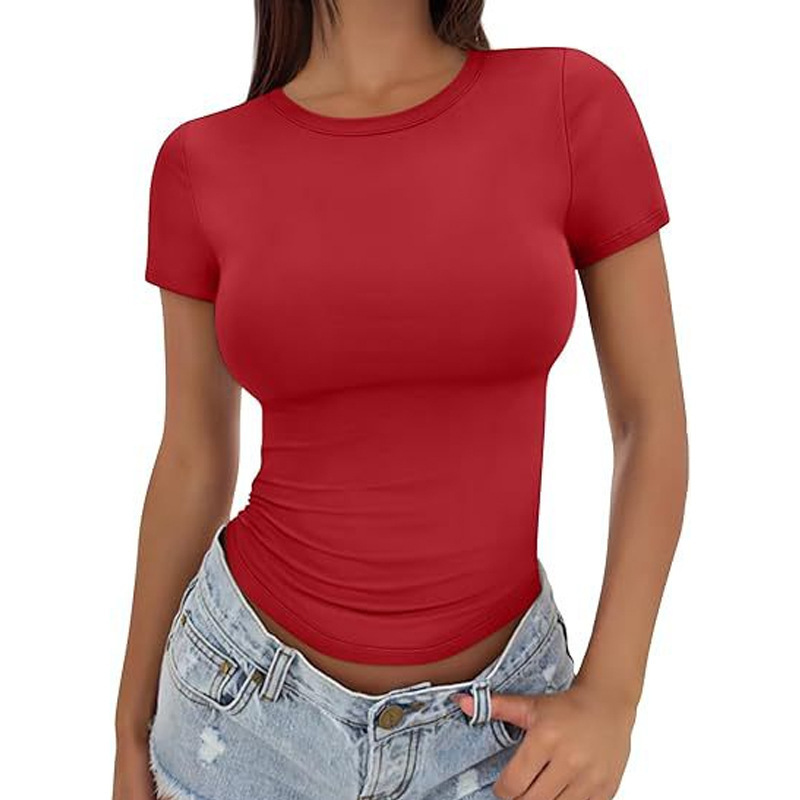 Set-in Shoulder Crew Neck Shor - Yoga Fitness Training ulasan dan harga