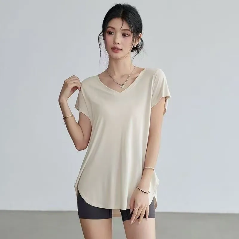 Women's Slimming Round Neck Yo - Yoga Fitness Training ulasan dan harga